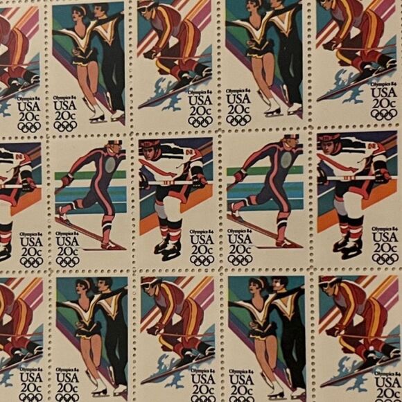 MNH 1984 Winter Olympics Sheet of 50 20c Stamps 
#Scott 2067-2070 - Picture 1 of 2